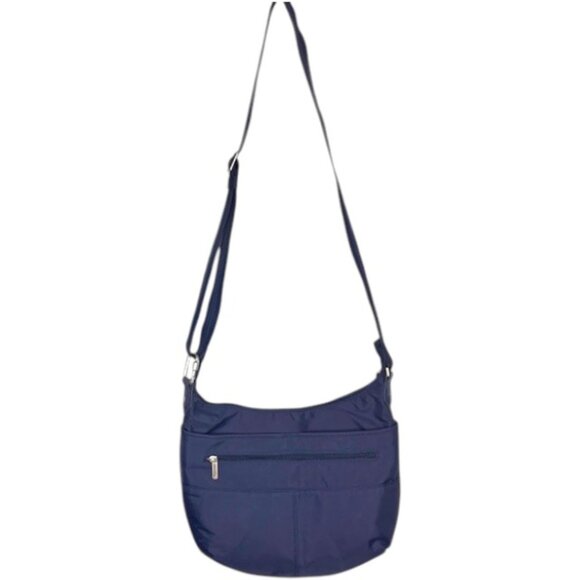 Travelon Anti-Theft Crossbody RFID Travel Bag - Navy - 11"h x 14"w x 2”d - Picture 3 of 11